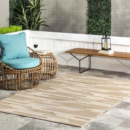 Nuloom Maddy Abstract Lined Indoor/Outdoor Area Rug 5ft x 8ft HFEW03A-508